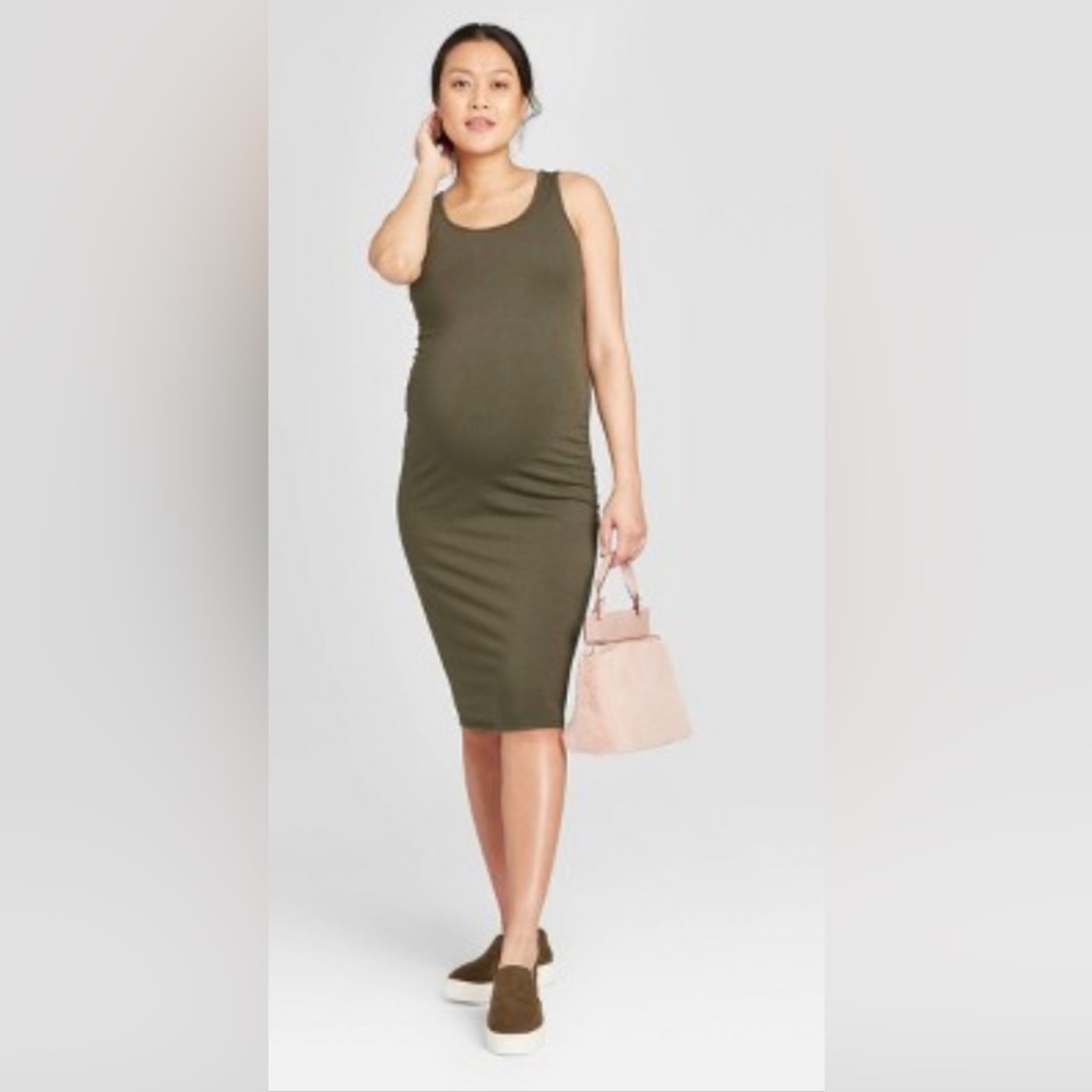Sleeveless Maternity Dress - Isabel Maternity by Ingrid & Isabel™ Olive L
